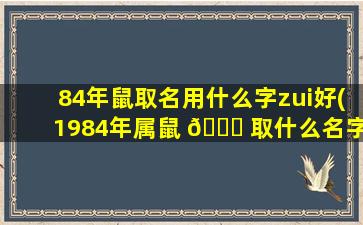 84年鼠取名用什么字zui
好(1984年属鼠 🕊 取什么名字有好运)